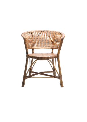 Rustic Weave Wooden Net Chair